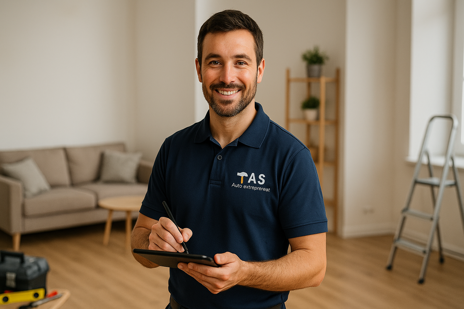 Artisan A.S Auto-entrepreneur avec tablette
